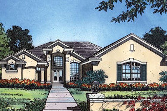 Exterior - Front Elevation for European House Plan #417-245 - 4 bed, 3 bath