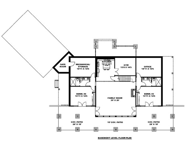 Contemporary Floor Plan - Lower Floor Plan #117-979