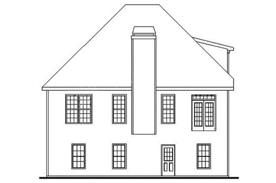 Exterior - Rear Elevation for Country House Plan #927-683 - 4 bed, 3 bath