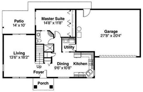 Craftsman Floor Plan - Main Floor Plan #124-718
