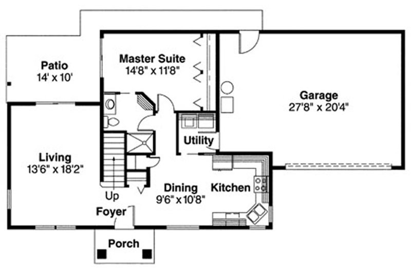 Dream House Plan - Floor Plan - Main Floor for Craftsman House Plan #124-718 - 4 bed, 2 bath