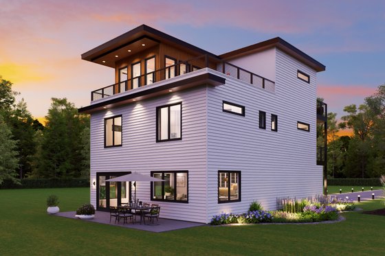 Exterior - Rear Elevation for Contemporary House Plan #932-1430 - 4 bed, 4.5 bath