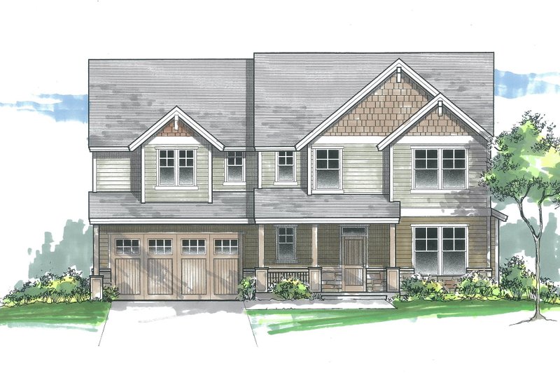 House Plan Design - Craftsman Exterior - Front Elevation Plan #53-610