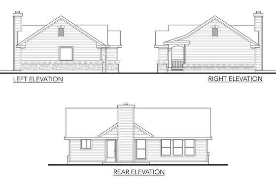 Exterior - Other Elevation for Ranch House Plan #80-101 - 2 bed, 2 bath