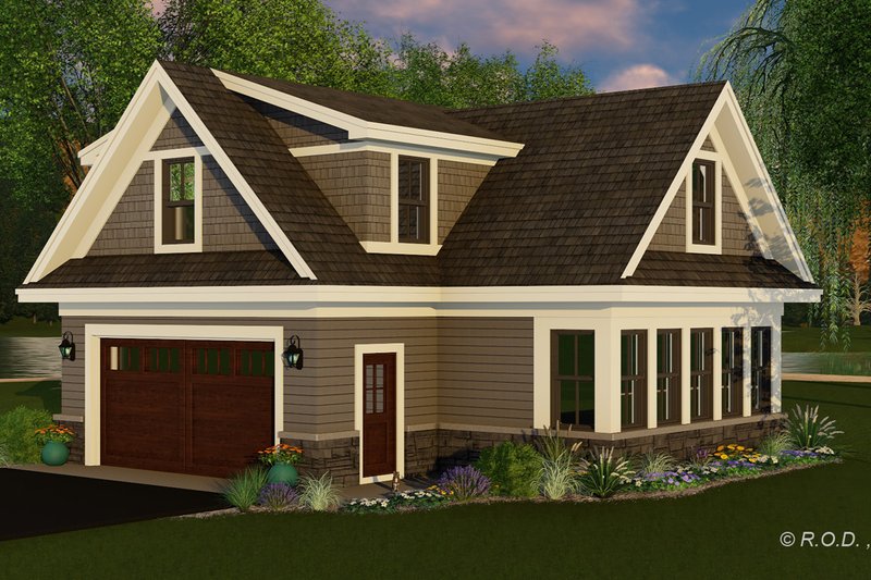 Architectural House Design - Exterior - Front Elevation 3 for Modern House Plan #51-1572 - 1 bed, 1 bath
