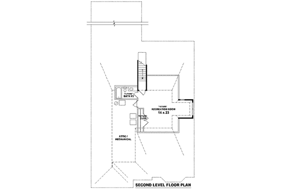 Floor Plan - Upper Floor for European House Plan #81-1219 - 3 bed, 2 bath