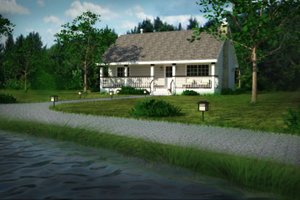 Country, Cabin style home, front elevation