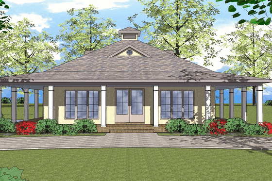 Exterior - Front Elevation for Southern House Plan #8-270 - 1 bed, 1.5 bath