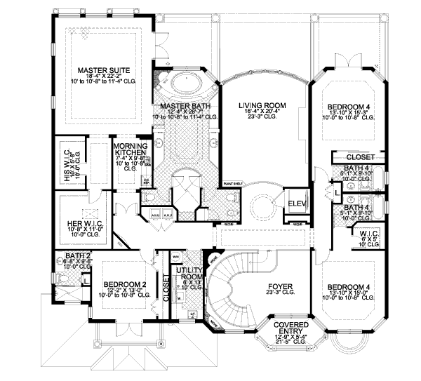 Mediterranean Floor Plan - Upper Floor Plan #420-296