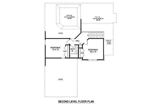 Floor Plan - Upper Floor for European House Plan #81-13888 - 3 bed, 2.5 bath