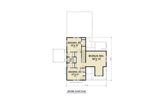 Floor Plan - Upper Floor for Farmhouse House Plan #1070-108 - 3 bed, 2.5 bath
