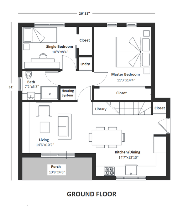 Home Plan - Modern Floor Plan - Main Floor Plan #542-13