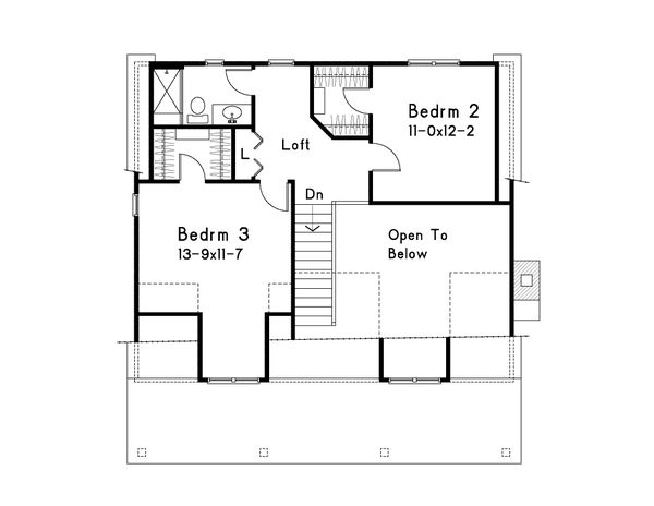 House Blueprint - Country Floor Plan - Upper Floor Plan #22-582