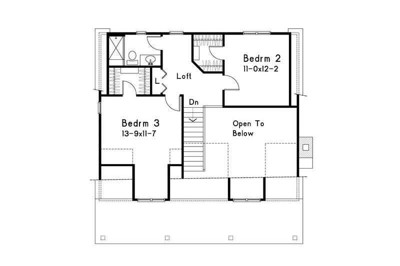 Home Plan - Floor Plan - Upper Floor for Country House Plan #22-582 - 3 bed, 2.5 bath