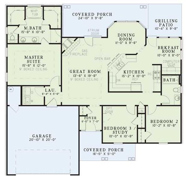 House Design - Traditional Floor Plan - Main Floor Plan #17-116
