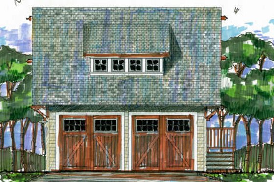 Exterior - Front Elevation for Craftsman House Plan #426-10 - 1 bed, 1 bath