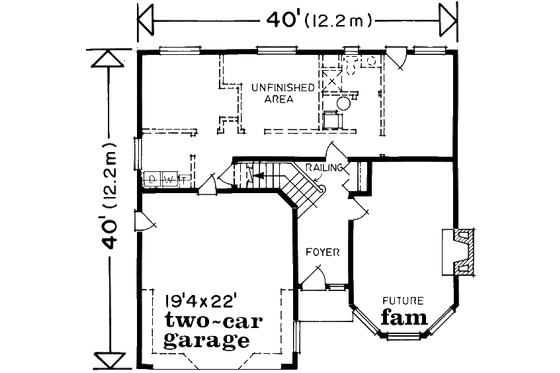 Floor Plan - Main Floor for Traditional House Plan #47-566 - 3 bed, 2 bath