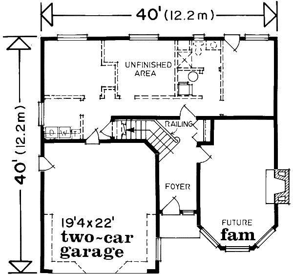 Floor Plan - Main Floor for Traditional House Plan #47-566 - 3 bed, 2 bath