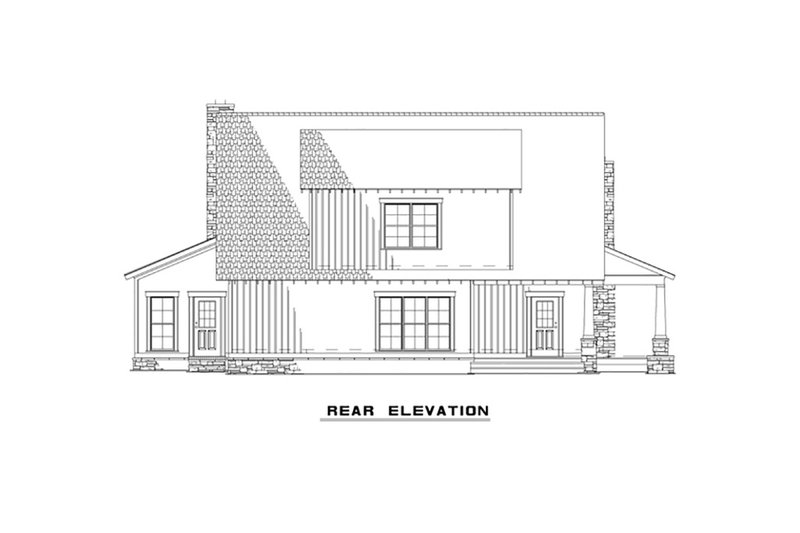 Dream House Plan - Exterior - Rear Elevation for Cottage House Plan #17-2544 - 3 bed, 2.5 bath
