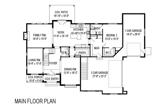 Floor Plan - Main Floor for European House Plan #920-116 - 4 bed, 3.5 bath