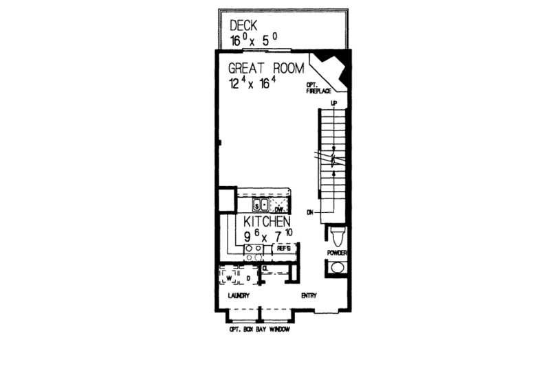 Dream House Plan - Floor Plan - Main Floor for Traditional House Plan #72-337 - 2 bed, 1.5 bath