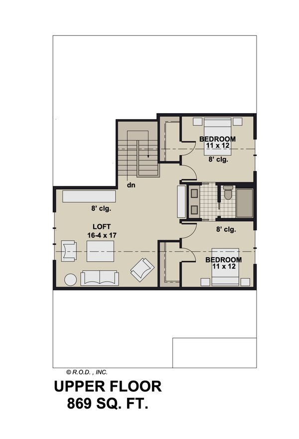 Craftsman Floor Plan - Upper Floor Plan #51-1338
