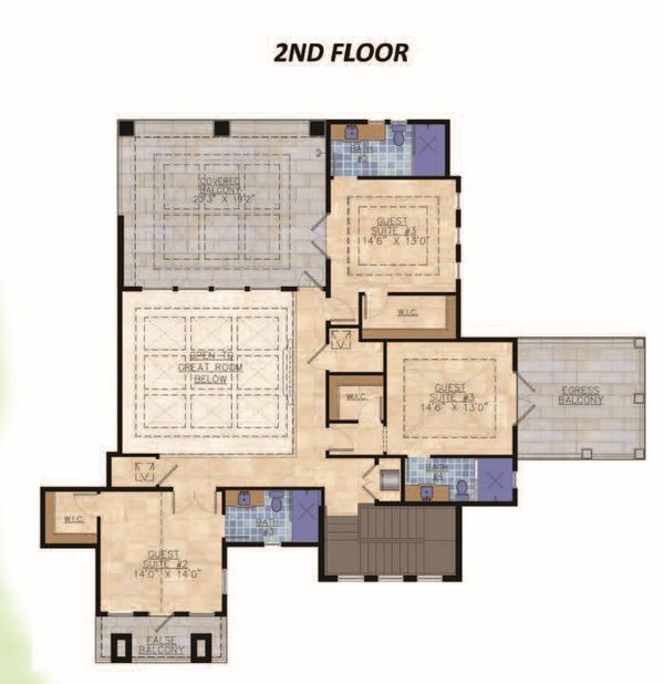 Contemporary Floor Plan - Upper Floor Plan #548-65