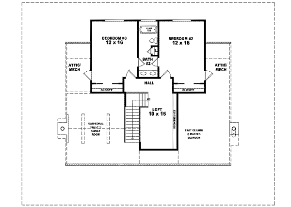 Farmhouse Floor Plan - Upper Floor Plan #81-495