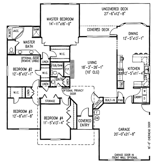 Architectural House Design - Traditional Floor Plan - Main Floor Plan #11-111