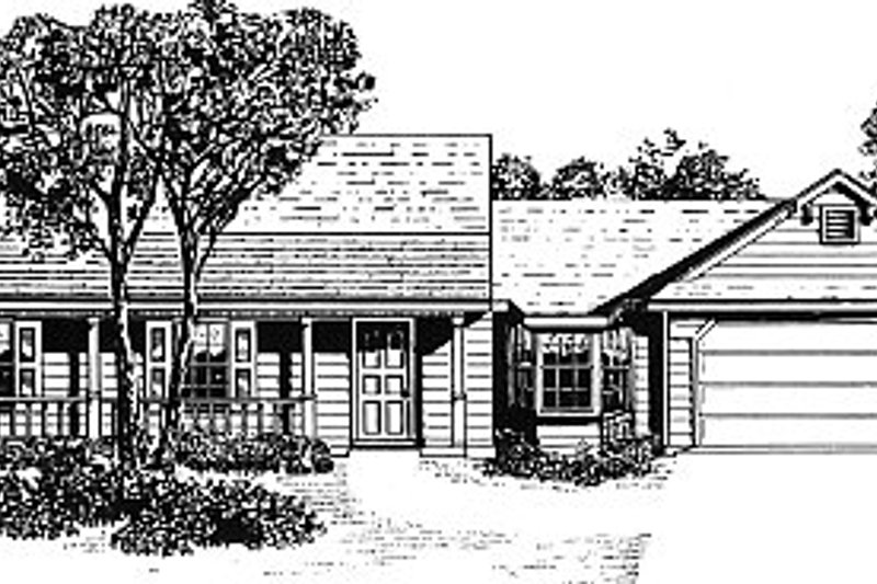 Architectural House Design - Country Exterior - Front Elevation Plan #14-134