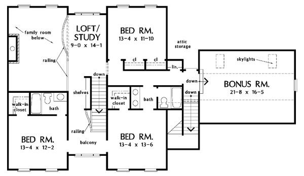 Dream House Plan - Farmhouse Floor Plan - Upper Floor Plan #929-16