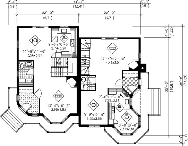 Victorian Floor Plan - Main Floor Plan #25-4229