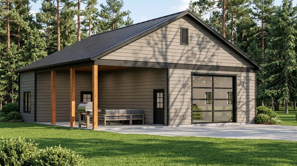 Exterior - Front Elevation 2 for Ranch House Plan #1064-386 - 1 bed, 1 bath