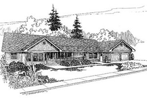 Ranch Exterior - Front Elevation Plan #60-159