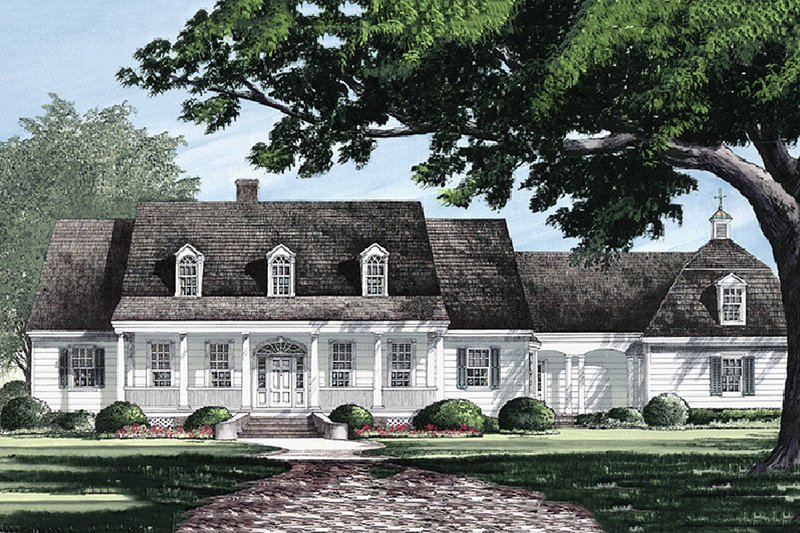 Dream House Plan - Front View - 4500 square foot Country home