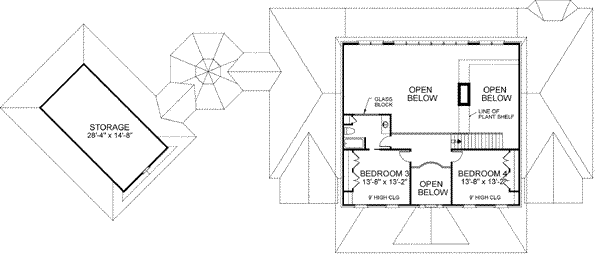 Colonial Floor Plan - Upper Floor Plan #56-228
