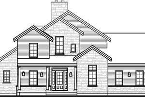 Exterior - Front Elevation 3 for Traditional House Plan #23-250 - 2 bed, 2.5 bath