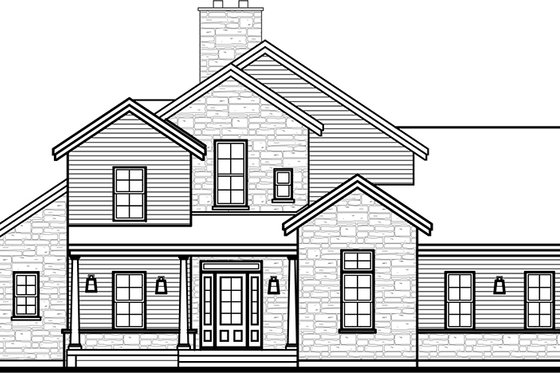 Exterior - Front Elevation 3 for Traditional House Plan #23-250 - 2 bed, 2.5 bath