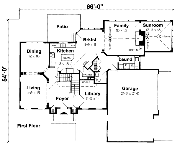 Traditional Floor Plan - Main Floor Plan #312-390