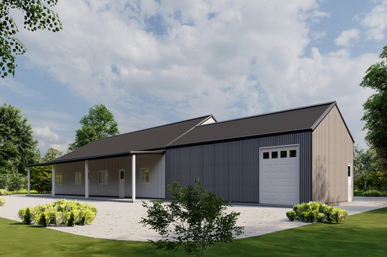 Exterior - Other Elevation 4 for Barndominium House Plan #1107-12 - 5 bed, 3.5 bath