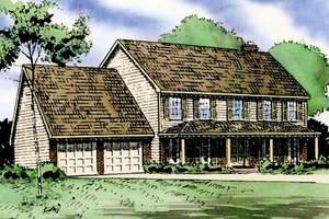 Country Exterior - Front Elevation Plan #405-194
