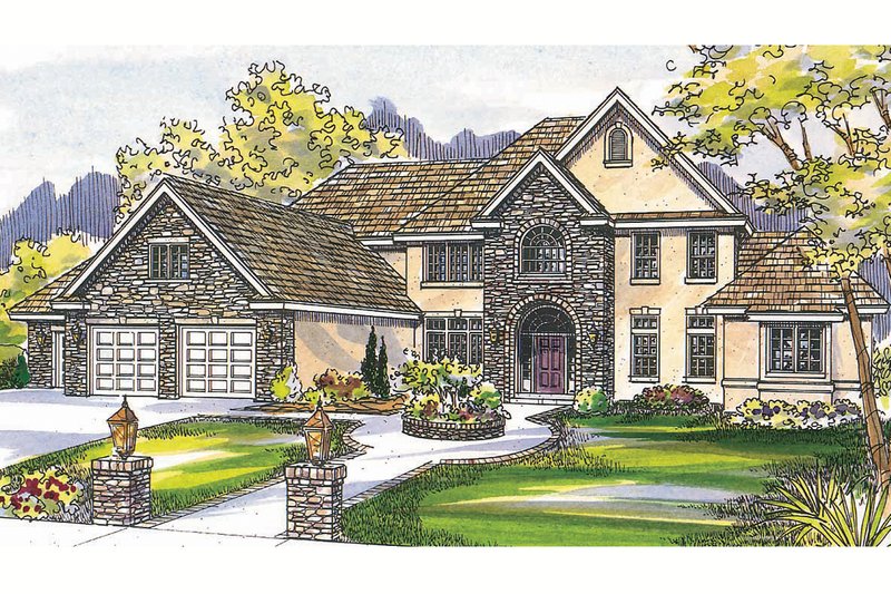 Architectural House Design - European Exterior - Front Elevation Plan #124-461