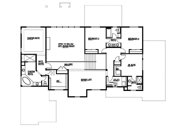 House Blueprint - Traditional Floor Plan - Upper Floor Plan #569-68