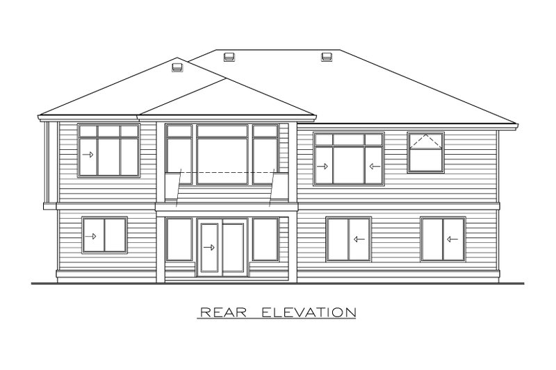 Architectural House Design - Exterior - Rear Elevation for Craftsman House Plan #1100-69 - 2 bed, 2 bath