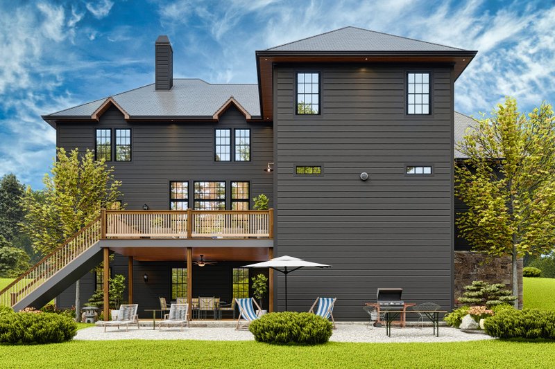 House Plan Design - Exterior - Rear Elevation 2 for Craftsman House Plan #54-726 - 5 bed, 3 bath