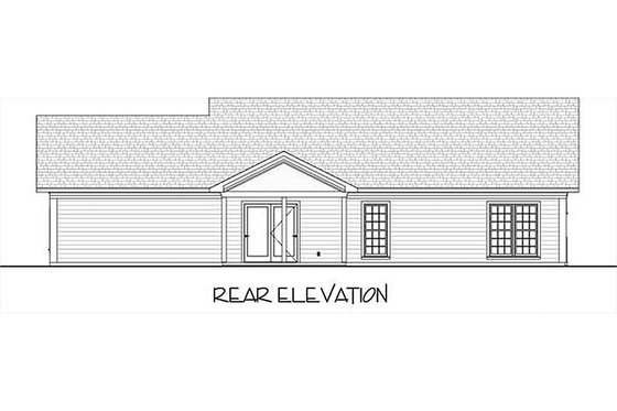 Exterior - Rear Elevation for Ranch House Plan #56-620 - 3 bed, 2 bath