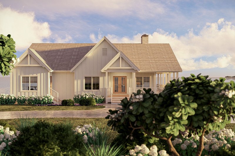 Architectural House Design - Exterior - Front Elevation 3 for Beach House Plan #455-794 - 2 bed, 2 bath