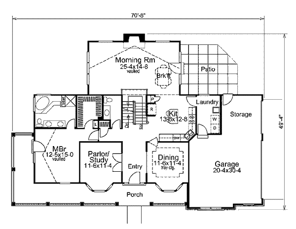 Home Plan - Traditional Floor Plan - Main Floor Plan #57-306