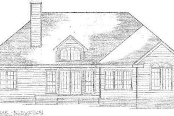 Exterior - Rear Elevation for Traditional House Plan #10-113 - 3 bed, 2.5 bath