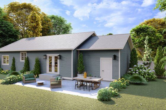 Exterior - Rear Elevation for Bungalow House Plan #1060-279 - 2 bed, 1 bath